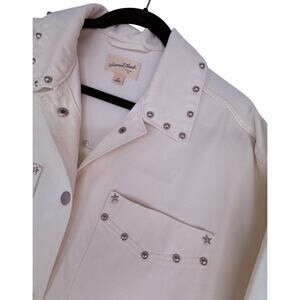 Universal Threads Studded Chore Denim Oversize Western Jacket White/Cream NWOT M
